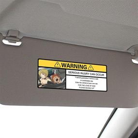 img 1 attached to 🚗 EARLFAMILY 5.1'' Attack on Titan Anime Car Stickers Sun Visor Window Decor - Safety Warning Cartoon Decal for Driving - Style H