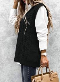 img 3 attached to Winter Ready: Stay Cozy With HOTAPEI'S Oversized V-Neck Sweater Vest For Women