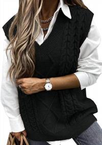 img 4 attached to Winter Ready: Stay Cozy With HOTAPEI'S Oversized V-Neck Sweater Vest For Women