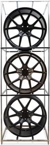 img 1 attached to Heavy-Duty 3-Cube Wheel Display Rack By Topline Products: Showroom Fixture With 200LBS Capacity For Wheels Up To 20" In Chrome Finish, 23"W X 70.5"H X 23"D