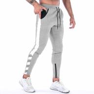 men's sweatpants by waterwang - tapered joggers with pockets for running & jogging логотип
