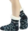 winter home grippers slipper socks for women - sunew girls warm fleece lining socks with thick, fuzzy & soft thermal logo