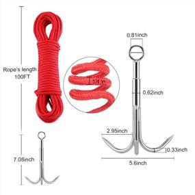 img 3 attached to MHDMAG Double Sided Magnet Fishing Kit With Grappling Hooks And Gloves, 760Lbs Combined Strength Super Strong Retrieval Neodymium Magnets With 100FT Rope For River Magnetic Recovery Salvage Fishing