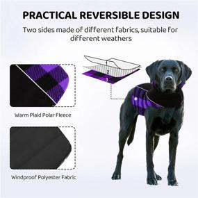 img 2 attached to Stay Warm and Stylish: Queenmore Reversible Dog Winter Coat for Small, Medium, and Large Dogs - Reflective, Windproof, and Waterproof Plaid Dog Jacket