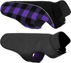 img 4 attached to Stay Warm and Stylish: Queenmore Reversible Dog Winter Coat for Small, Medium, and Large Dogs - Reflective, Windproof, and Waterproof Plaid Dog Jacket