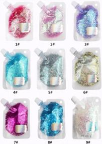 img 1 attached to Light Blue GL-Turelifes Body Glitter Gel - Easy To Apply & Remove 50Ml Mermaid Sequins Chunky Glitter For Face, Hair & Festival Makeup