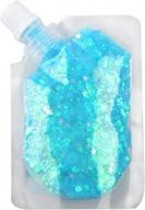 light blue gl-turelifes body glitter gel - easy to apply & remove 50ml mermaid sequins chunky glitter for face, hair & festival makeup logo