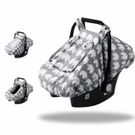 babies car seat covers - smttw infant car canopy for spring, summer, autumn & winter - universal fit, snug warm and breathable - car seat canopy for boys and girls with cute elephant design logo