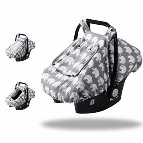 img 4 attached to Babies Car Seat Covers - SMTTW Infant Car Canopy For Spring, Summer, Autumn & Winter - Universal Fit, Snug Warm And Breathable - Car Seat Canopy For Boys And Girls With Cute Elephant Design