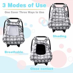 img 3 attached to Babies Car Seat Covers - SMTTW Infant Car Canopy For Spring, Summer, Autumn & Winter - Universal Fit, Snug Warm And Breathable - Car Seat Canopy For Boys And Girls With Cute Elephant Design