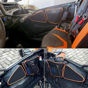 img 3 attached to 🚪 Sresk RZR Side Door Bags - UTV Accessories for 2014-2022 Polaris RZR XP Turbo Turbo S 1000 S900 - Offroad UTV Front Door Side Storage Bag Set with Knee Pad (Orange Piping)