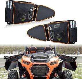 img 4 attached to 🚪 Sresk RZR Side Door Bags - UTV Accessories for 2014-2022 Polaris RZR XP Turbo Turbo S 1000 S900 - Offroad UTV Front Door Side Storage Bag Set with Knee Pad (Orange Piping)