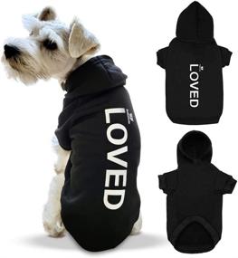 img 4 attached to 🐾 SoSoCute Dog Cat Sweater: Loved Printed Cozy Hoodie Pet Clothes for Small Medium Pets (Small) - Soft and Stylish Sweatshirt