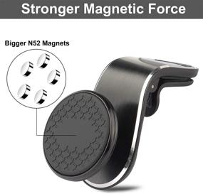 img 2 attached to 📱 Secure and Adjustable Magnetic Phone Car Mount with 5 Super Magnets - Ideal for iPhone, Samsung, Google – Black