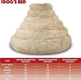 img 1 attached to 🐶 Dog Bed Spare Cover for Small Dogs - Sound Sleep Donut Bed, Beige Plush with Biscuit Design