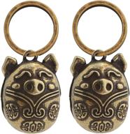 🔔 gqpzmd vintage pet bells: brass cat/dog bells for pet tracking & lucky charms - set of 2 + christmas decorative bells logo