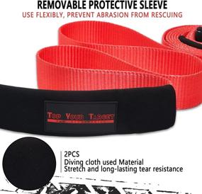 img 3 attached to 🔥 TYT Red Recovery Tow Strap 3" x 20ft, Heavy Duty 35,000lbs Strength Offroad Tree Saver Straps with Triple Padding & Storage Bag for Emergency 4x4 Towing or Pulling