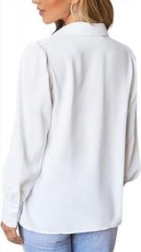 img 3 attached to Women'S Puff Sleeve Blouse, Long-Sleeve Button Up Dressy Shirt Top