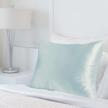 experience the ultimate comfort and health benefits with myk pure natural mulberry silk pillowcase, 25 momme - light blue, queen size logo