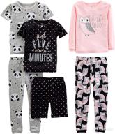 👶 simple joys by carter's 6-piece snug-fit cotton pajama set for babies, toddlers, and girls - comfortable sleepwear collection logo