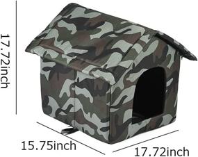 img 2 attached to 🐱 LAXY Waterproof Canvas Cat Dog House: Collapsible Warm Pet Nest for Indoor/Outdoor use - Feral Cat Dog Shelter Cave for Enhanced Kitty Shelter Experience