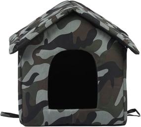 img 3 attached to 🐱 LAXY Waterproof Canvas Cat Dog House: Collapsible Warm Pet Nest for Indoor/Outdoor use - Feral Cat Dog Shelter Cave for Enhanced Kitty Shelter Experience