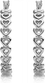 img 2 attached to Sterling Silver Love Heart Infinity Linked Hoop Earrings For Women Girls - LeCalla