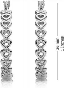img 1 attached to Sterling Silver Love Heart Infinity Linked Hoop Earrings For Women Girls - LeCalla