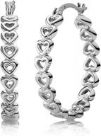 sterling silver love heart infinity linked hoop earrings for women girls - lecalla logo