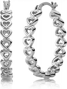 img 4 attached to Sterling Silver Love Heart Infinity Linked Hoop Earrings For Women Girls - LeCalla