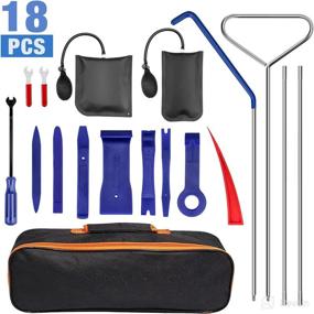 img 4 attached to 🚗 ZREBZYR Car Tool Kit 18PCS: Premium Auto Emergency Tools Set with Trim Removal Tool, Long Reach Tool, Air Wedge Bag Pump & Non-Marring Wedge for Car Truck