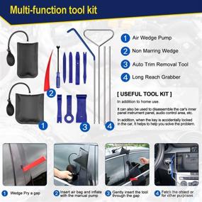 img 3 attached to 🚗 ZREBZYR Car Tool Kit 18PCS: Premium Auto Emergency Tools Set with Trim Removal Tool, Long Reach Tool, Air Wedge Bag Pump & Non-Marring Wedge for Car Truck