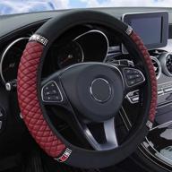 steering wheel cover for women - bling bling crystal rhinestones, universal fit 15 inch elastic steering wheel protector in claret логотип