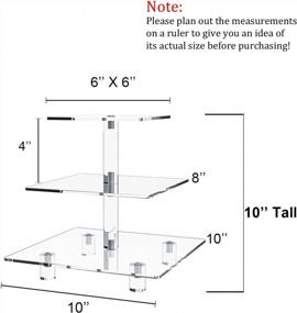 img 3 attached to Jusalpha® 3 Tier Strong Acrylic Square Cupcake Stand, Dessert Display Tower (Clear, 1)