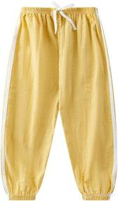 img 4 attached to 👶 Adorable and Comfy PURMUME Baby Long Bloomers: Casual Slub Cotton Pants for Boys and Girls 18M-8T