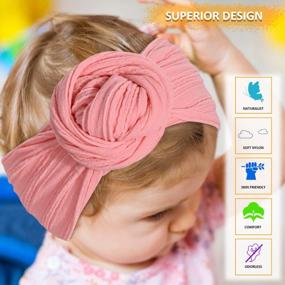 img 2 attached to 🎀 Cute Bow Headbands for Baby Girls: Soft Nylon Hairbands for Newborns, Infants, and Toddlers