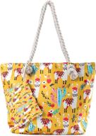 👜 stylish llama beach shoulder tote bag: the perfect women's handbags & wallets - totes for summer logo