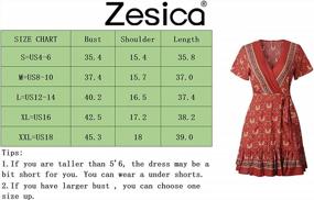 img 1 attached to Bohemian Flair: ZESICA'S Floral Print Mini Dress For Women'S Summer Wardrobe