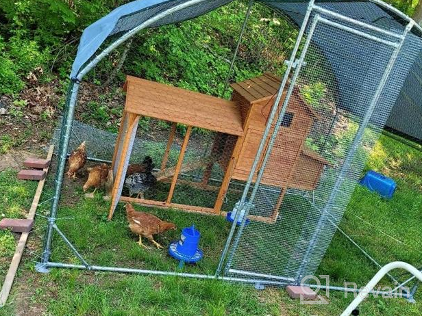 img 1 attached to PawHut Galvanized Large Metal Chicken Coop Cage Walk-In Enclosure Poultry Hen Run House Playpen Rabbit Hutch With Cover For Outdoor Backyard 9.2' X 18.7' X 6.5' Silver review by Katie Atencio