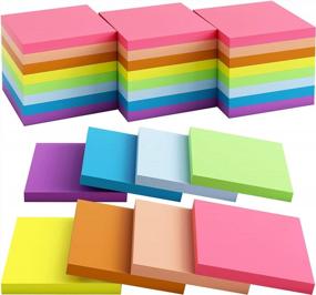 img 4 attached to 24 Pack 3X3 Inches Sticky Notes, Bright Colors Self-Stick Pads With Super Sticking Power, Easy To Post For Home Office Notebook - 84 Sheets/Pad