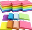 24 pack 3x3 inches sticky notes, bright colors self-stick pads with super sticking power, easy to post for home office notebook - 84 sheets/pad logo