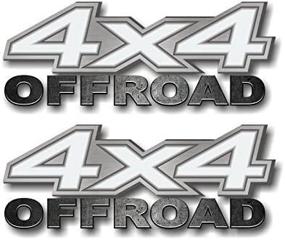 img 1 attached to 2-4X4 Offroad Brushed Print Effect White Vinyl 13&#34