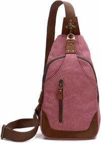img 4 attached to Versatile Canvas Sling Bag - Perfect Crossbody Backpack & Shoulder Rucksack For Men And Women