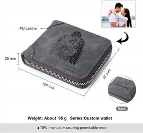 img 1 attached to Customized Men'S Wallet With Engraving And Photo, Zipper Closure Personalized Wallets