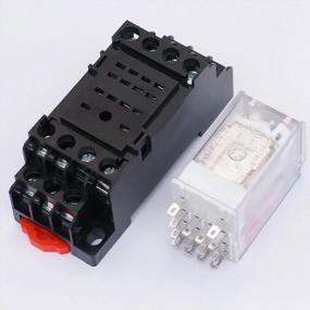 img 3 attached to Twidec 4PDT Electromagnetic Power Relay With Manual Test Function And High-Grade Socket Base, 14 Pins, 4NO 4NC Contacts, 24V DC Coil