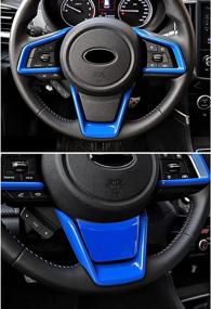 img 1 attached to 🔹 Enhance and Protect Your Subaru with MOOTCOR Steering Wheel Panel Frame Trim Cover - Blue (4PCS) for Forester Ascent SUV 2019-2022, Impreza 2017-2022, Legacy/Outback/Crosstrek 2018-2022