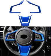 🔹 enhance and protect your subaru with mootcor steering wheel panel frame trim cover - blue (4pcs) for forester ascent suv 2019-2022, impreza 2017-2022, legacy/outback/crosstrek 2018-2022 логотип