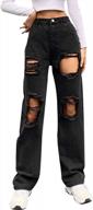 джинсы-бойфренды с завышенной талией и широкими штанинами - джинсы genleck's y2k mom для свободного и рваного образа логотип