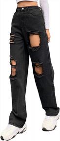 img 2 attached to High Waisted Baggy Distressed Women'S Boyfriend Jeans With Wide Legs - Genleck'S Y2K Mom Jeans For A Loose And Ripped Look