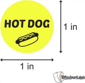 img 2 attached to 300 Bright Yellow 1-Inch Round Hot Dog Stickers For Food Trucks, Restaurants, Supermarkets, And Grocery Stores - Eye-Catching Meal Choice Labels For Packages And Menus